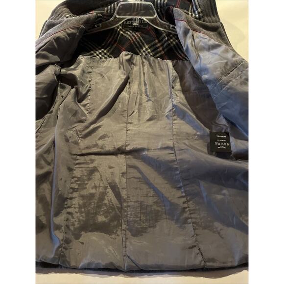 Fleet Street Ltd Wool Blend Hooded Coat Jacket Medium Gray Zipper Outdoor Travel - Picture 11 of 13